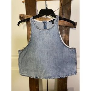 Super Cute Women's Lucky Brand Denim Crop Top Size Small